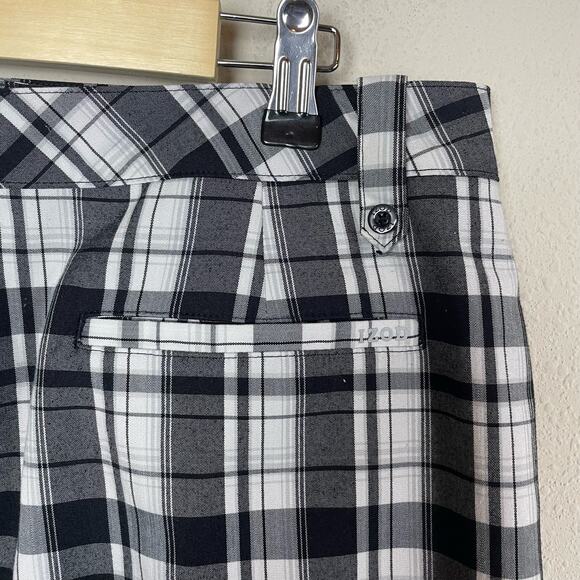 Izod Golf Plaid White Black‎ Women's size 12 Skort Skirt - Picture 2 of 8